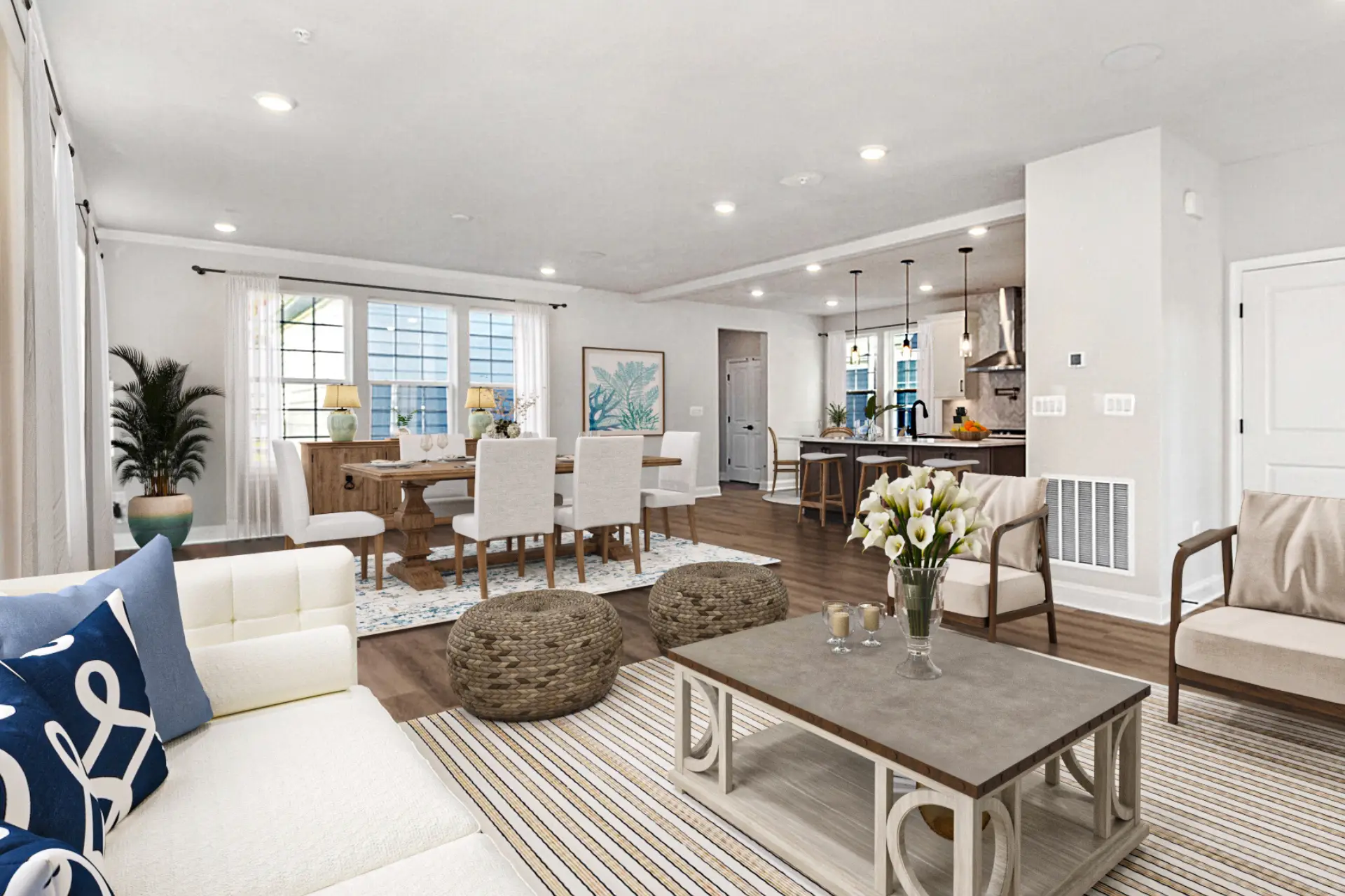 The open living space in one of our DRB Homes, to show an example of the single family homes for sale in Baltimore County MD at Greenleigh 