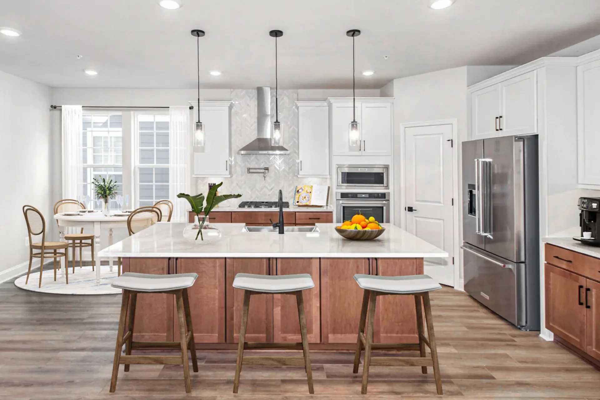 New construction kitchen in one of the homes for sale in Baltimore County MD by DRB Homes at Greenleigh 