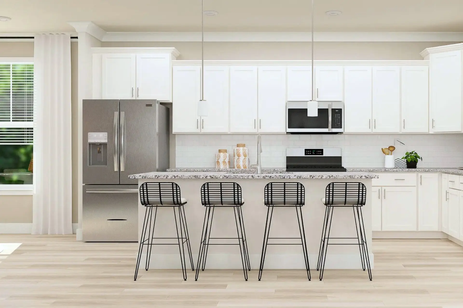 A beautiful kitchen in one of our Lennar Homes, as an example of the modern design you’ll find in the new homes for sale in Baltimore County MD at Greenleigh